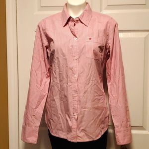 American Eagle Outfitters Favorite Women's Pink Striped Long Sleeve - Size 12